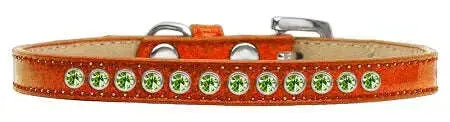 Lime-Green-Crystal-Size-10-Orange-Puppy-Ice-Cream-Collar-GreatEagleInc-318529862