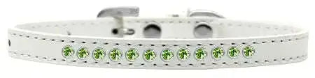 Lime-Green-Crystal-Size-12-White-Puppy-Collar-GreatEagleInc-333852823