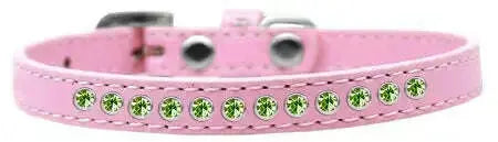 Lime-Green-Crystal-Size-14-Light-Pink-Puppy-Collar-GreatEagleInc-318577623