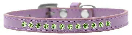 Lime-Green-Crystal-Size-16-Lavender-Puppy-Collar-GreatEagleInc-318577931