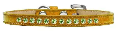 Lime-Green-Crystal-Size-8-Gold-Puppy-Ice-Cream-Collar-GreatEagleInc-319619796