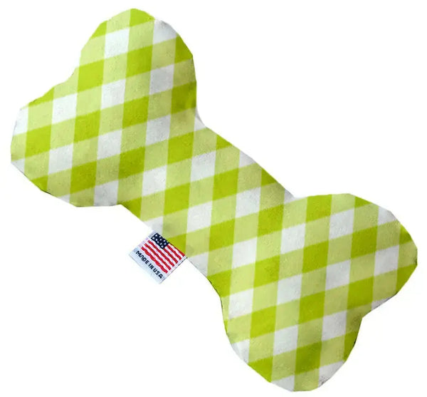 Lime-Green-Plaid-10-Inch-Bone-Dog-Toy-GreatEagleInc-333769153