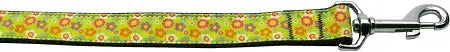 Lime Spring Flowers Nylon Dog Leash 3/8 Inch Wide 4ft Long Default Title