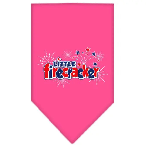 Little Firecracker Screen Print Bandana Bright Pink Large Default Title
