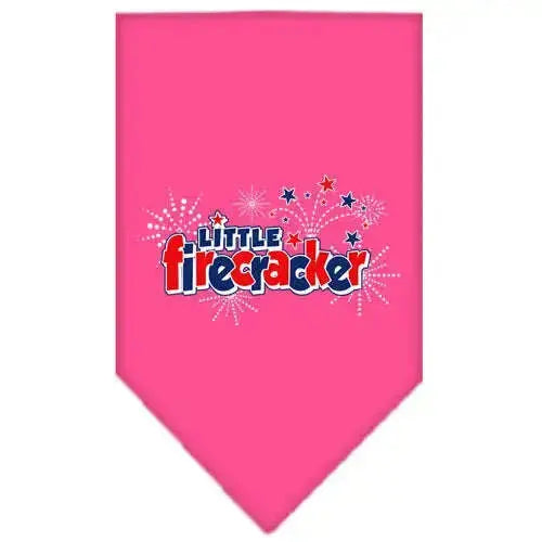 Little-Firecracker-Screen-Print-Bandana-Bright-Pink-Small-GreatEagleInc-319094170