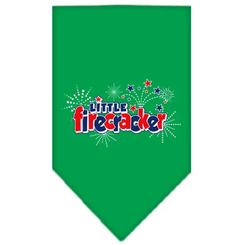 Little Firecracker Screen Print Bandana Emerald Green Small Default Title