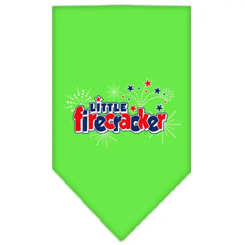 Little Firecracker Screen Print Bandana Lime Green Large Default Title