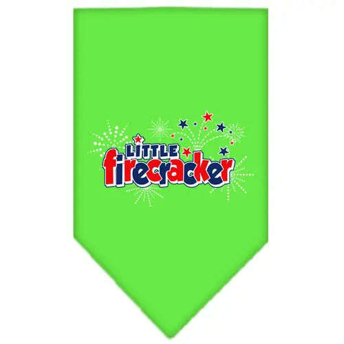 Little-Firecracker-Screen-Print-Bandana-Lime-Green-Small-GreatEagleInc-318940669