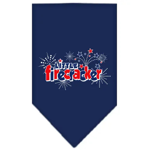 Little Firecracker Screen Print Bandana Navy Blue Small Default Title