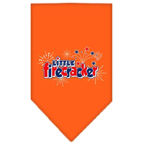 Little Firecracker Screen Print Bandana Orange Small Default Title