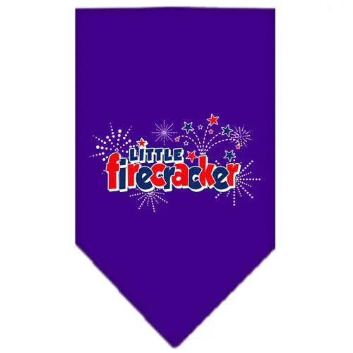 Little Firecracker Screen Print Bandana Purple Small Default Title