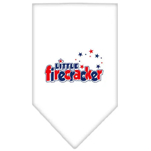 Little Firecracker Screen Print Bandana White Large Default Title