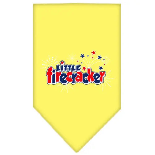 Little Firecracker Screen Print Bandana Yellow Large Default Title