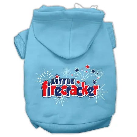 Little Firecracker Screen Print Pet Hoodies Baby Blue M Default Title