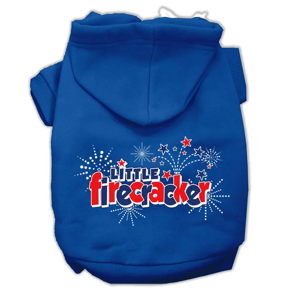 Little Firecracker Screen Print Pet Hoodies Blue Size Sm Default Title
