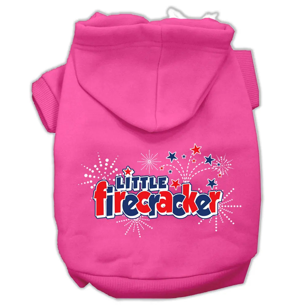 Little Firecracker Screen Print Pet Hoodies Bright Pink Size Xxl Default Title