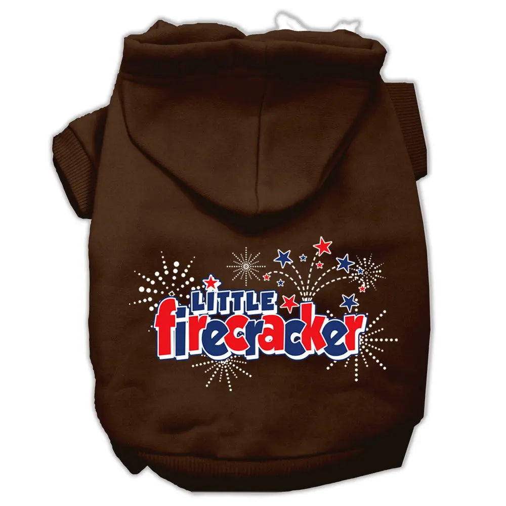 Little Firecracker Screen Print Pet Hoodies Brown Size Med Default Title