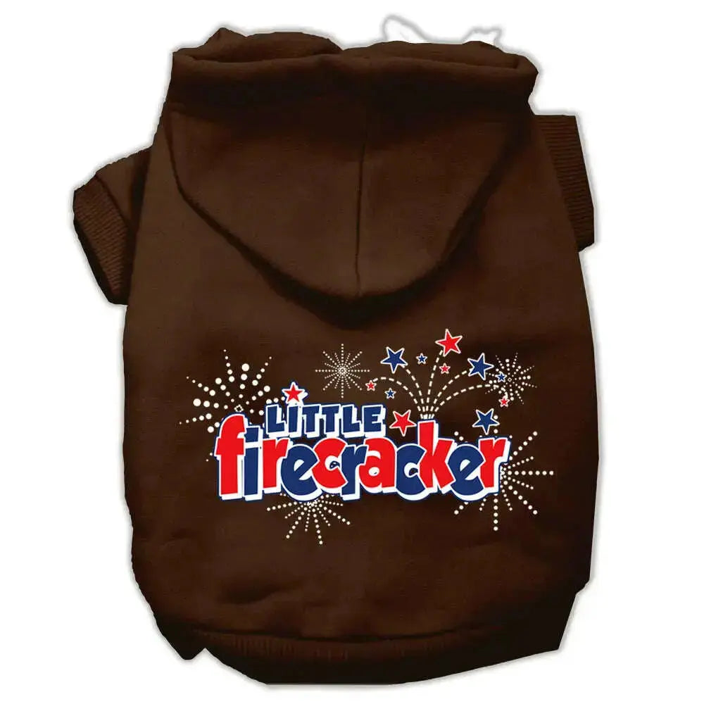 Little-Firecracker-Screen-Print-Pet-Hoodies-Brown-Size-Xxl-GreatEagleInc-318624559
