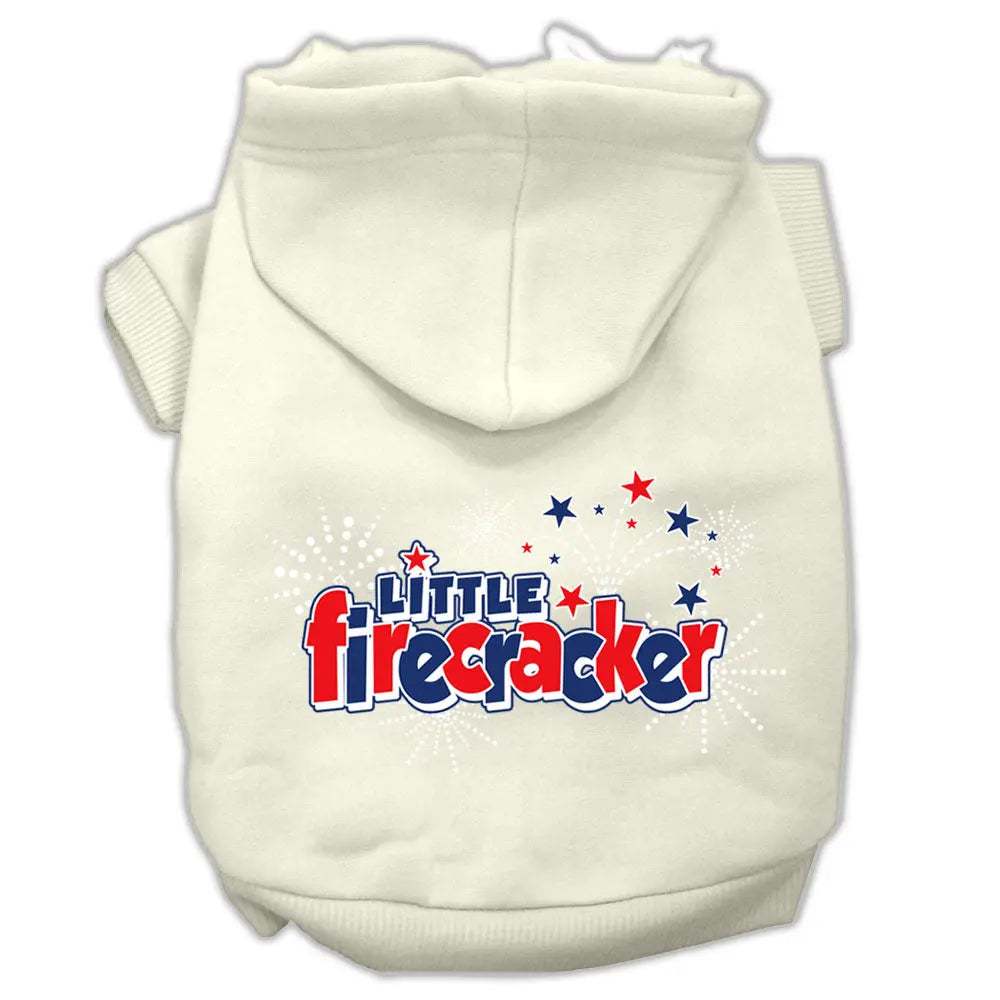 Little Firecracker Screen Print Pet Hoodies Cream Size M Default Title