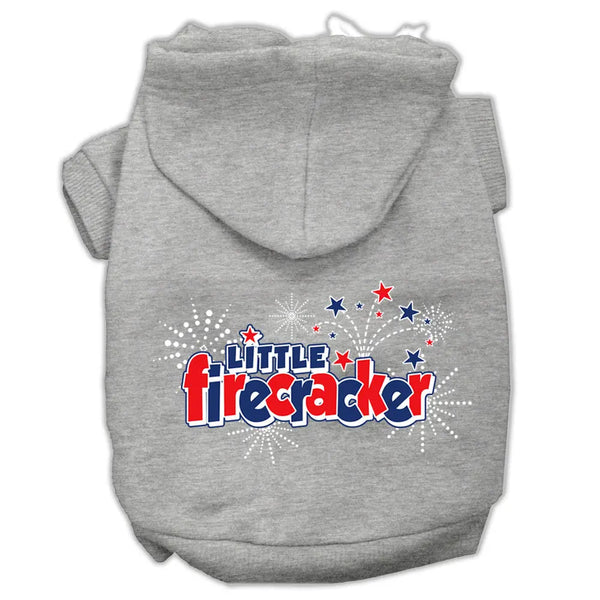 Little Firecracker Screen Print Pet Hoodies Grey L Default Title