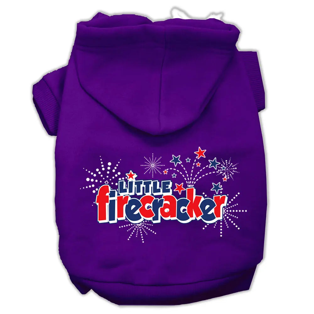 Little Firecracker Screen Print Pet Hoodies Purple Size Xxl Default Title