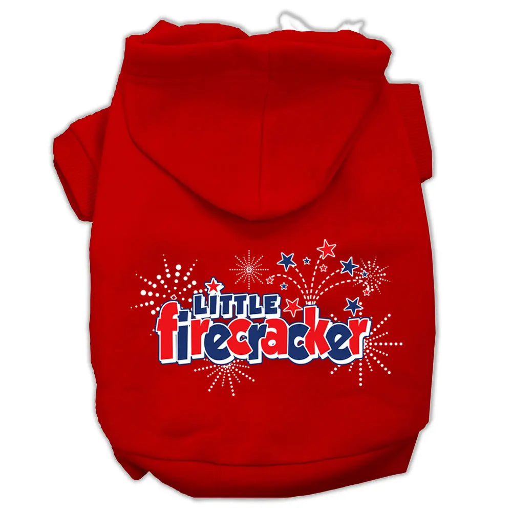 Little Firecracker Screen Print Pet Hoodies Red Size S Default Title