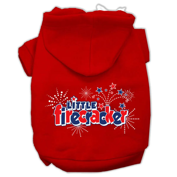 Little Firecracker Screen Print Pet Hoodies Red Size Xs Default Title