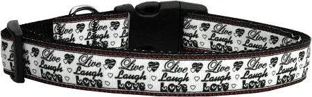 Live Laugh And Love Nylon Dog Collar Medium Narrow Default Title