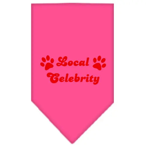 Local Celebrity Screen Print Bandana Bright Pink Large Default Title