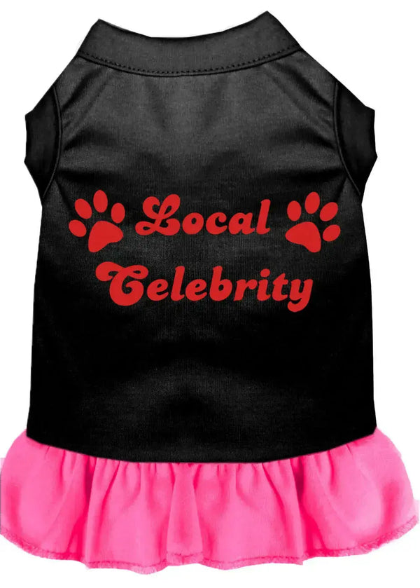 Local-Celebrity-Screen-Print-Dress-Black-With-Bright-Pink-Lg-GreatEagleInc-319247222
