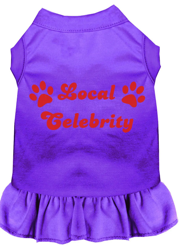 Local Celebrity Screen Print Dress Purple Lg Default Title