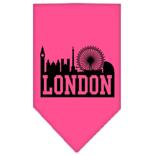 London Skyline Screen Print Bandana Bright Pink Small Default Title