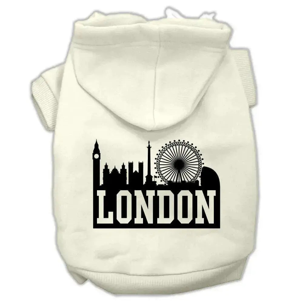 London-Skyline-Screen-Print-Pet-Hoodies-Cream-Size-Xl-GreatEagleInc-319668594