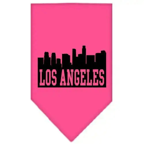 Los-Angeles-Skyline-Screen-Print-Bandana-Bright-Pink-Small-GreatEagleInc-319142941