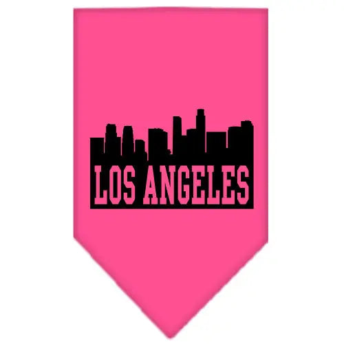 Los Angeles Skyline Screen Print Bandana Bright Pink Small Default Title