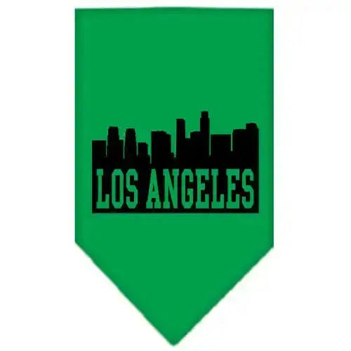 Los-Angeles-Skyline-Screen-Print-Bandana-Emerald-Green-Small-GreatEagleInc-319337017