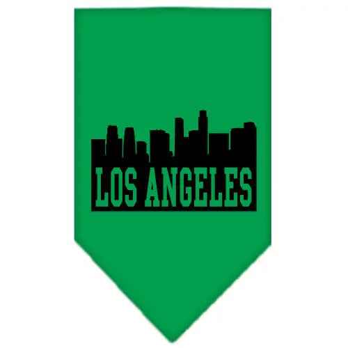 Los Angeles Skyline Screen Print Bandana Emerald Green Small Default Title