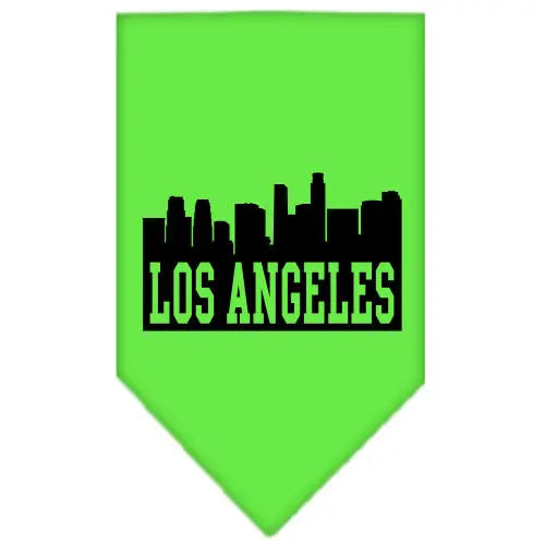 Los Angeles Skyline Screen Print Bandana Lime Green Small Default Title
