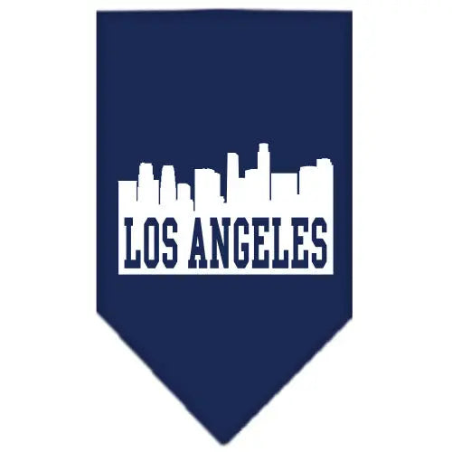 Los Angeles Skyline Screen Print Bandana Navy Blue Small Default Title