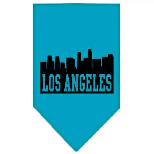 Los-Angeles-Skyline-Screen-Print-Bandana-Turquoise-Small-GreatEagleInc-319142043