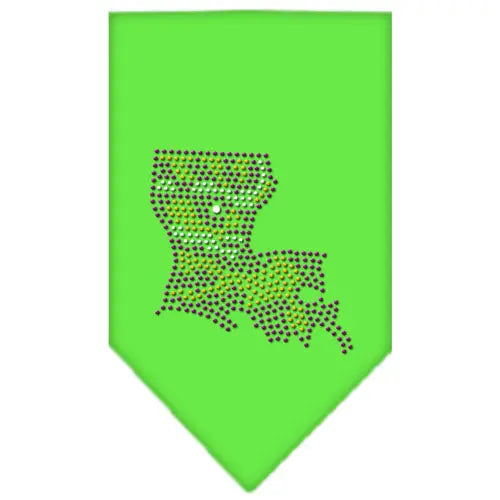 Louisiana Rhinestone Bandana Lime Green Small Default Title