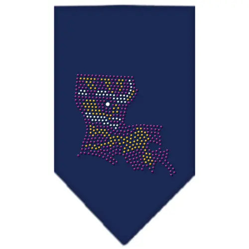 Louisiana Rhinestone Bandana Navy Blue Large Default Title