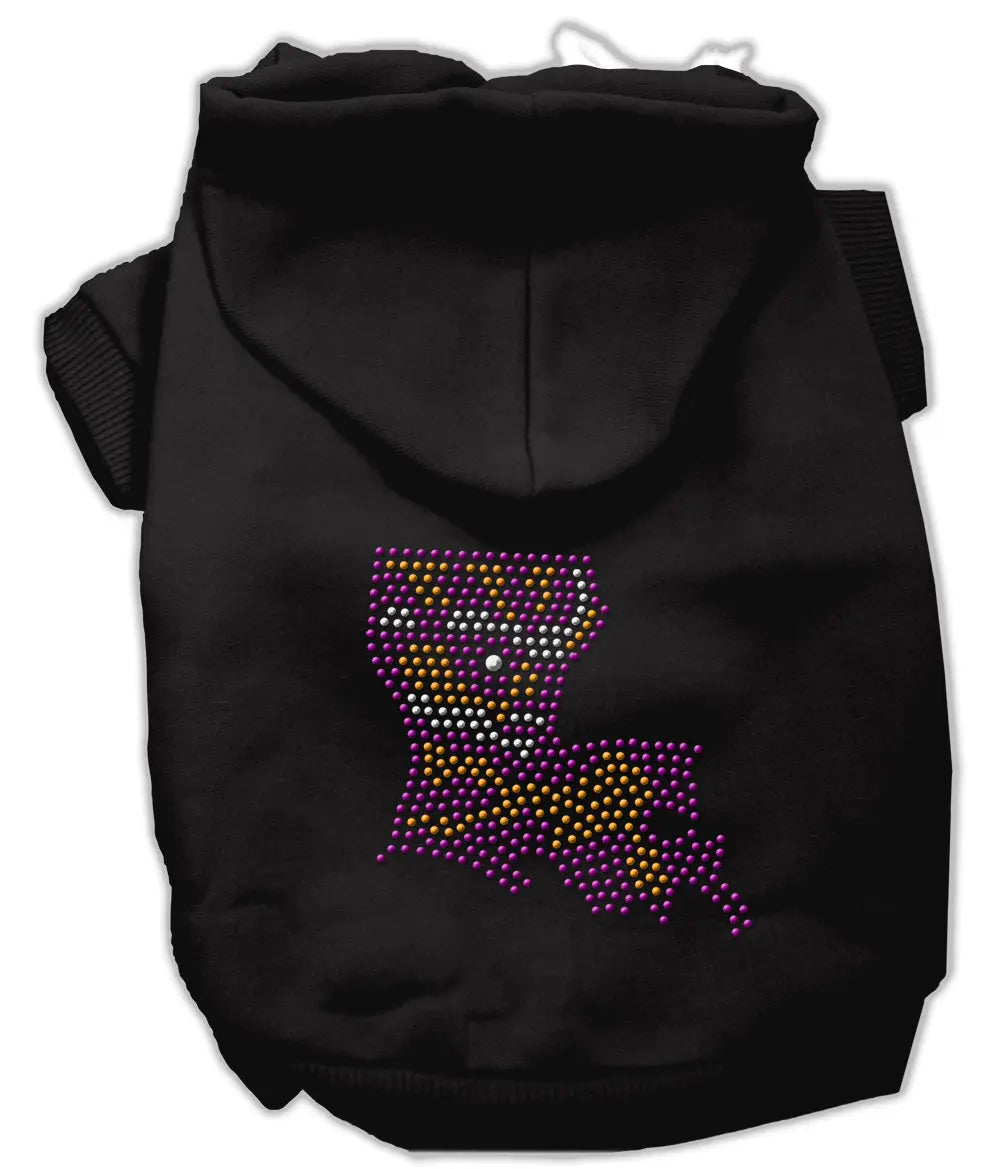 Louisiana Rhinestone Hoodie Black Xs Default Title
