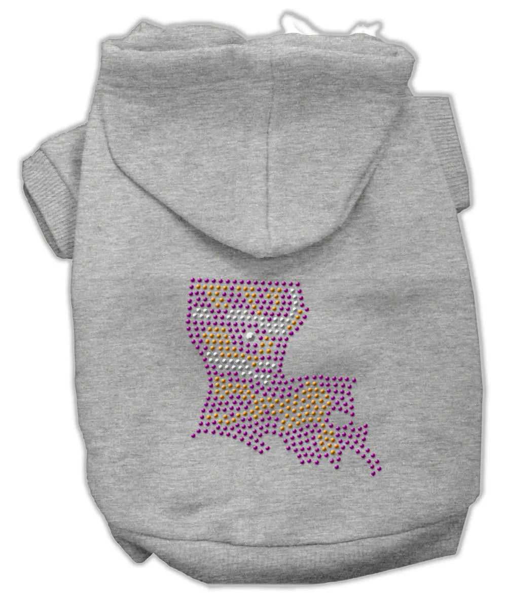 Louisiana Rhinestone Hoodie Grey Xxl Default Title