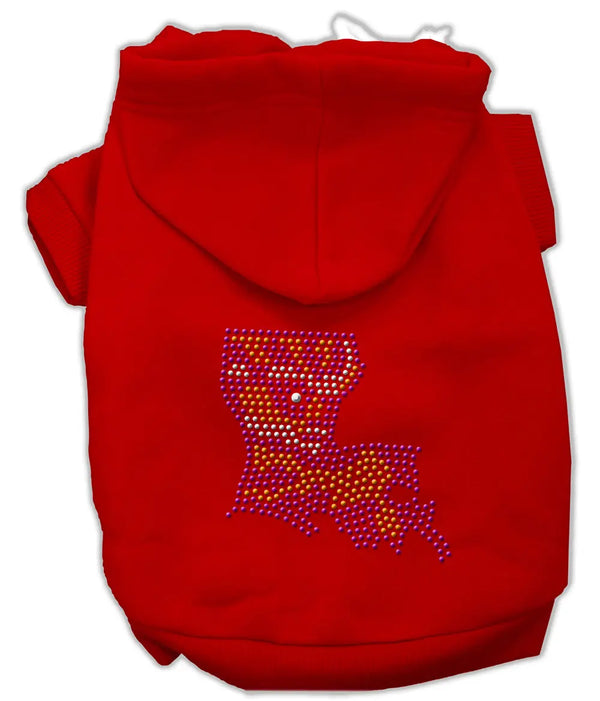 Louisiana Rhinestone Hoodie Red Xxl Default Title