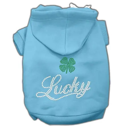Lucky Rhinestone Hoodies Baby Blue L Default Title