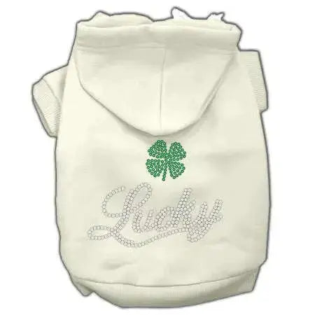 Lucky-Rhinestone-Hoodies-Cream-M-GreatEagleInc-319596742
