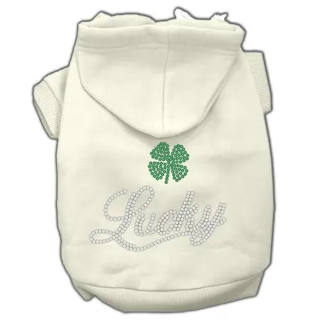Lucky Rhinestone Hoodies Cream Xl Default Title