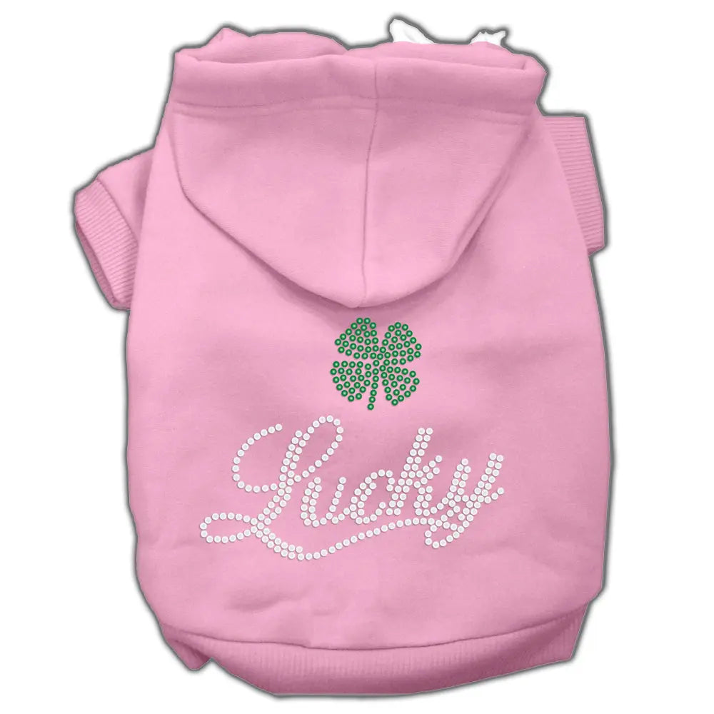 Lucky Rhinestone Hoodies Pink Xxl Default Title