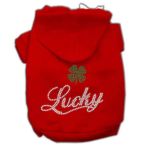 Lucky Rhinestone Hoodies Red Xxxl Default Title